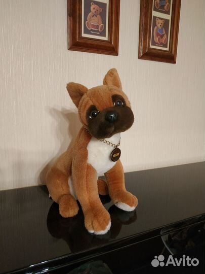 Игрушка собака бульдог винтаж