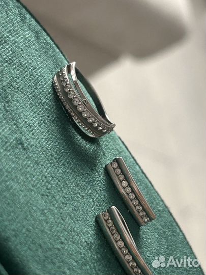 Сережки серебро, кольцо серебро