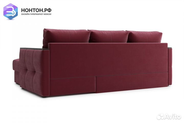 Диван угловой дельфин Инсайд бордовый