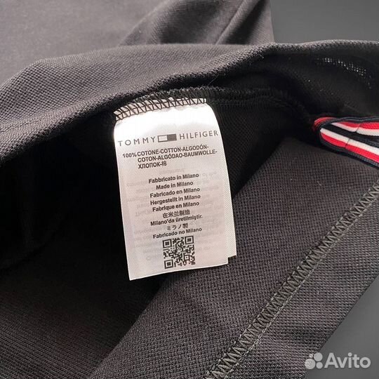 Поло tommy hilfiger мужское черное S