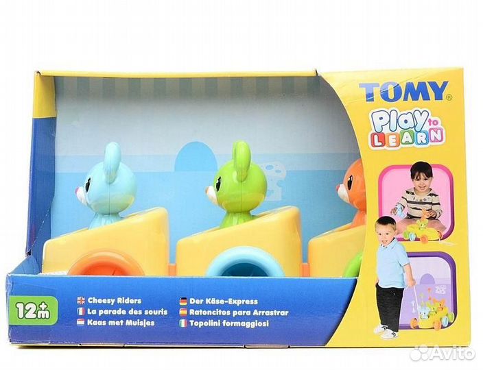 Каталка на верёвочке Весёлые мышата. Tomy