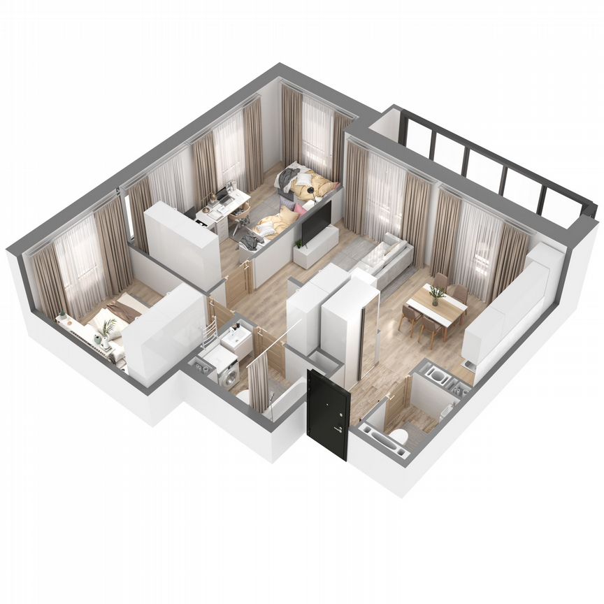 2-к. квартира, 62,5 м², 15/23 эт.