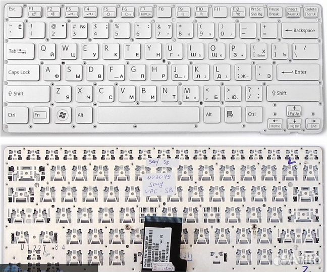 Клавиатура для ноутбука Sony VPC-CA серебристая