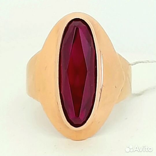 Кольцо / размер 18,5 / 5,46г / Золото583 / корунд синтетический