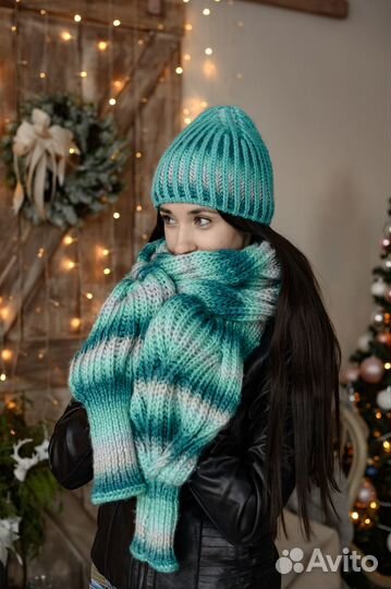 Комплект шапка и шарф женский
