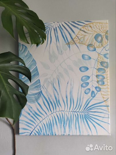 Интерьерная картина на холсте новая с золотом