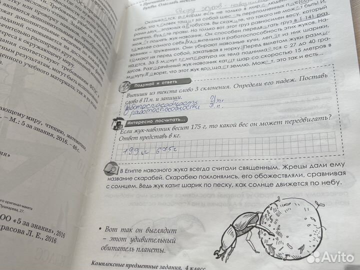 Комплексные предметные задания для 4 класса