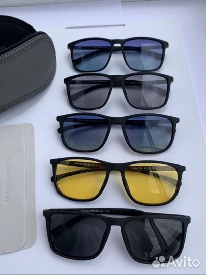 Очки emporio armani голубые поляризационные