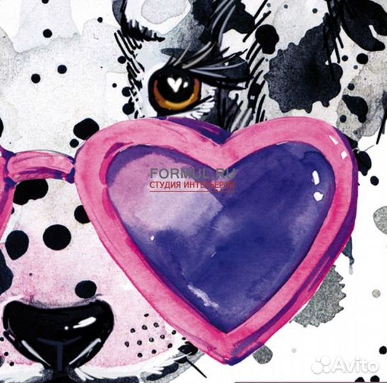 224115 Панно Cagnolina con gli occhiali a cuore