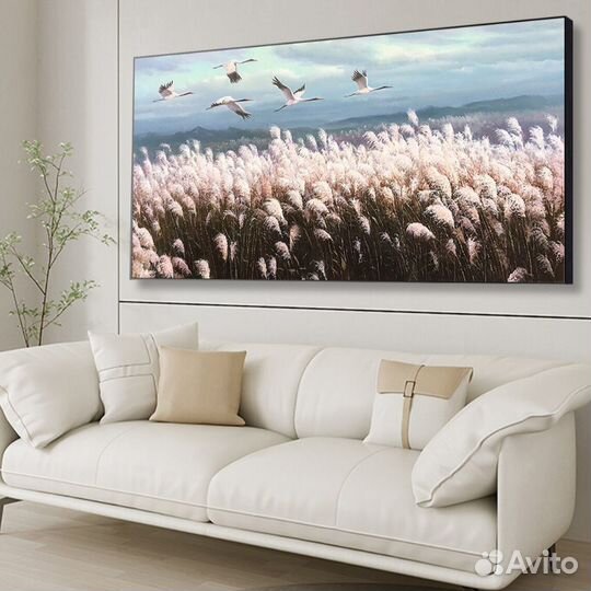 Большая картина маслом аисты