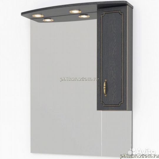 Какса-А Патина 4548 Тумба под умывальник Классик 800, Черная с золотом 80х85х35