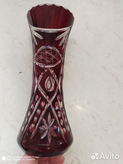 Цветной хрусталь цветное стекло СССР ваза стакан