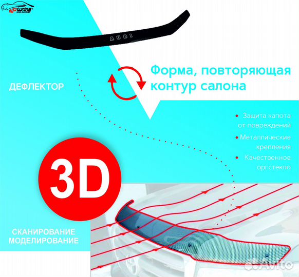 Дефлектор капота audi Q7 с 2015 г.в