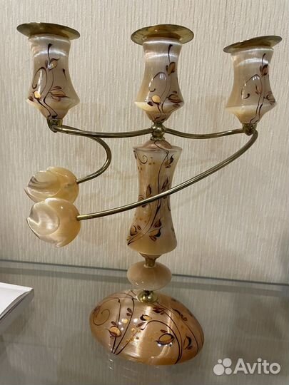 Подсвечник из натурального камня.Оникс