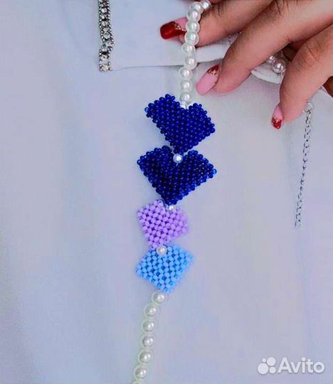 Чекер с сердцами из бисер