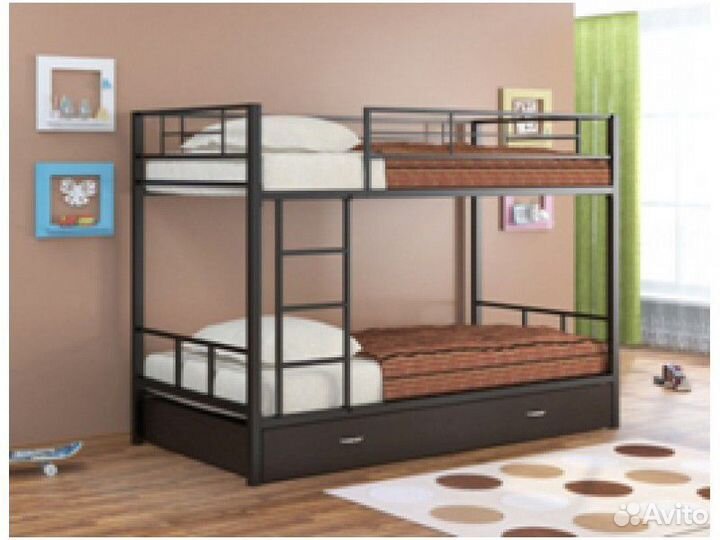 Двухъярусная кровать Валенсия c Ящиами