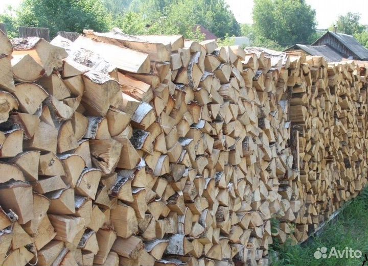 Дрова колотые Доставка в укладку Береза
