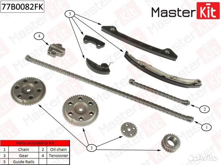 Masterkit 77B0082FK Комплект цепи грм