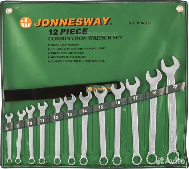 Jonnesway W26112S Набор ключей гаечных комбинирова