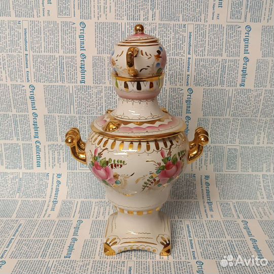 Самовар фарфоровый Гжель