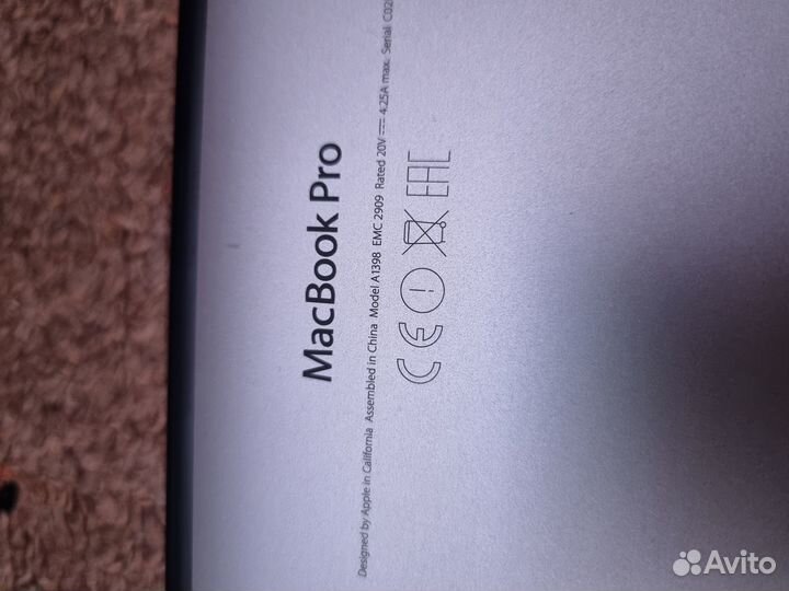 Macbook Pro 15 retina Mid 2015