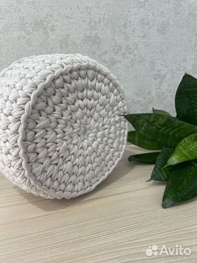 Корзина из трикотажной пряжи