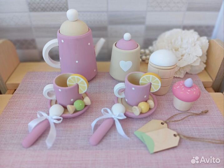 Чайный сервиз деревянный