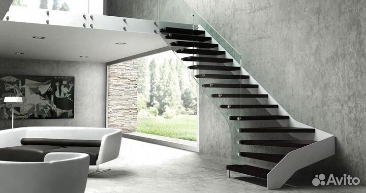 Стеклянные перила для лестниц