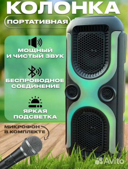 Музыкальная колонка с блютузом и караоке
