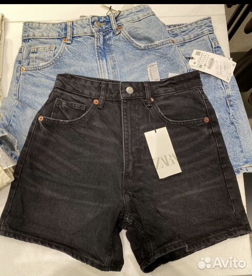 Джинсовые шорты Zara черные 36