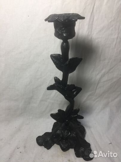 Старинный подсвечник-канделябр (виноградный лист)
