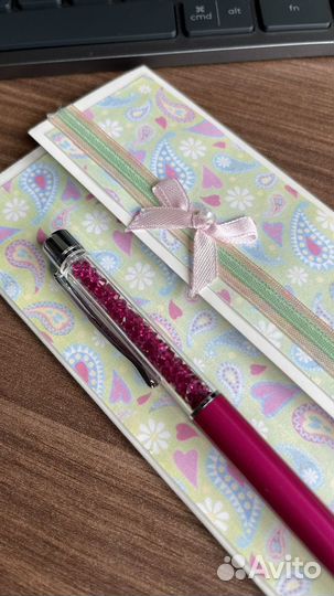 Ручка swarovski оригинал. Нов. Розовая