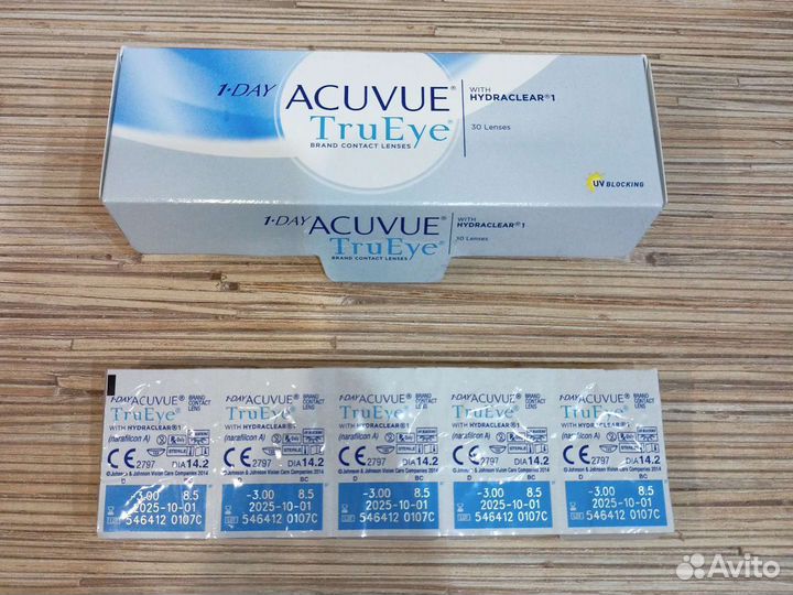 Линзы однодневные acuvue trueye -3.00