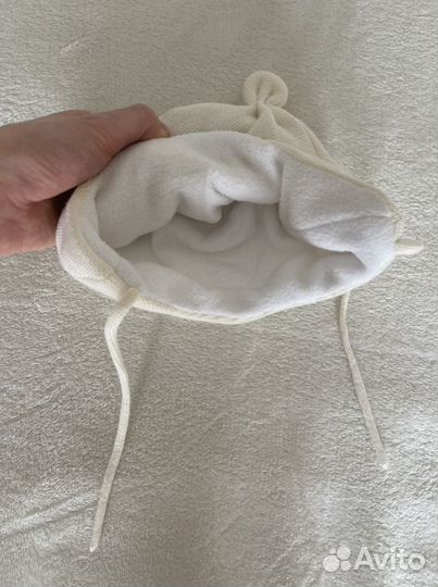 Шапка-бини Reima шерстяная, белый