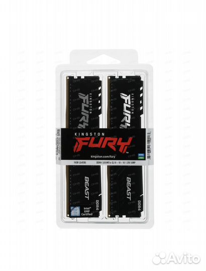 Оперативная память Kingston fury Beast Black 16