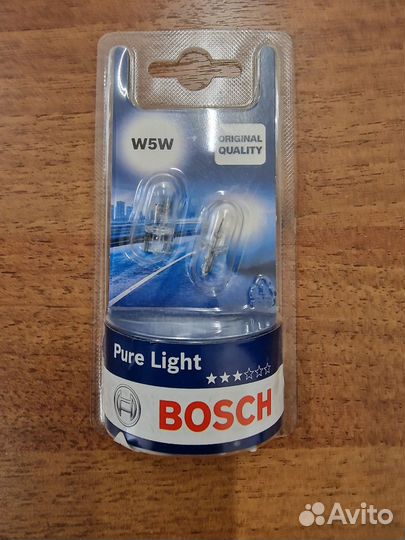 Лампа автомобильная bosch W5W блистер 2 шт