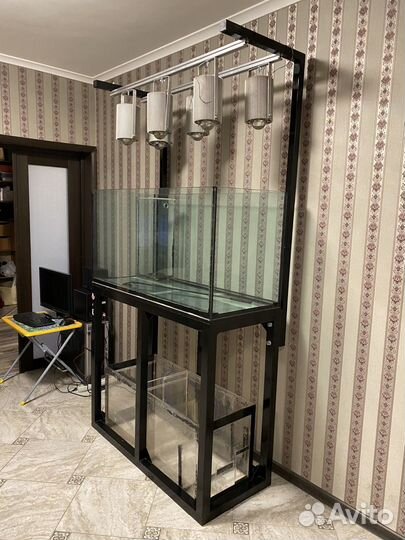 Морской аквариум+самп+рама, свет. Обьём 550 л