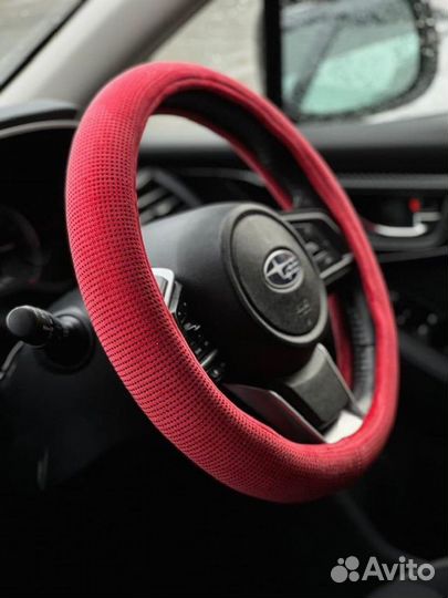 Оплетка руля со Стразами LUX Красная B1499