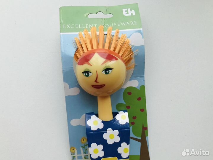 Веселая щетка для мытья посуды новая в упаковке