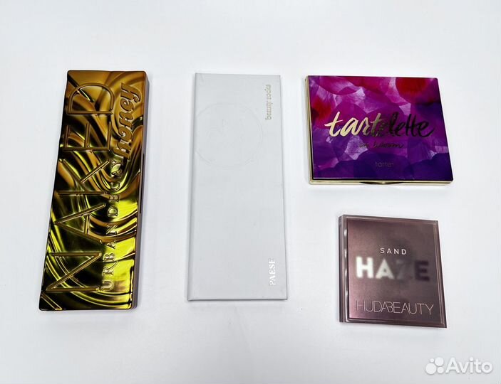 Тени urban decay, tarte, paese, huda beauty