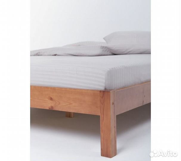 Простыня GoodNight Pure Страйп-сатин 200*200*35, с