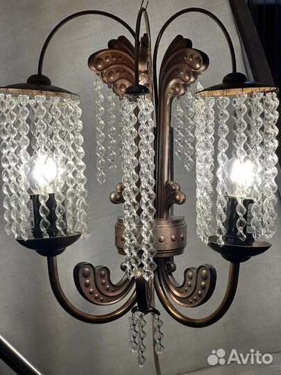 Люстра + светильник бра хрусталь СССР