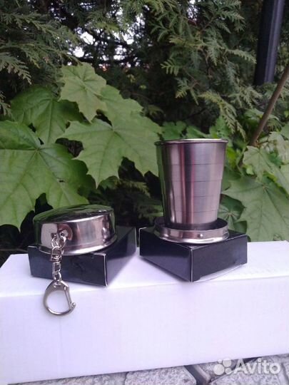 Складной стакан с карабином, 75 мл, d6.5 см