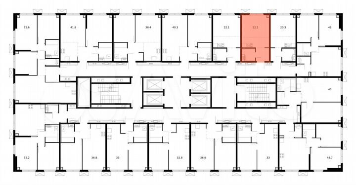 Квартира-студия, 22,1 м², 13/33 эт.