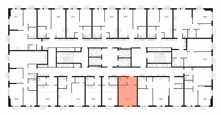 Квартира-студия, 23,7 м², 18/33 эт.