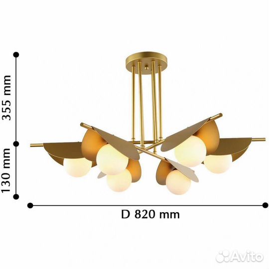 Люстра металл и стекло на кухню современная
