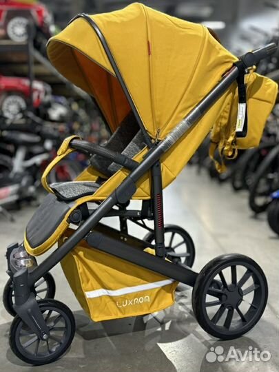 Коляска luxmom 790 прогулочная жёлтый текстиль