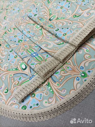 Скатерть и салфетки набор готовый. Рогожка