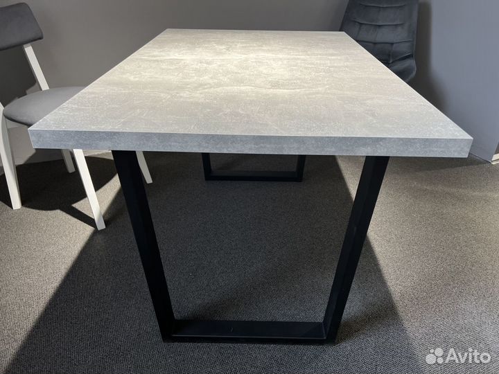 Стол обеденный лофт бетон 120*80см, металлическая