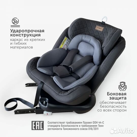 Автокресло 0-36кг Isofix поворот 360 Новое